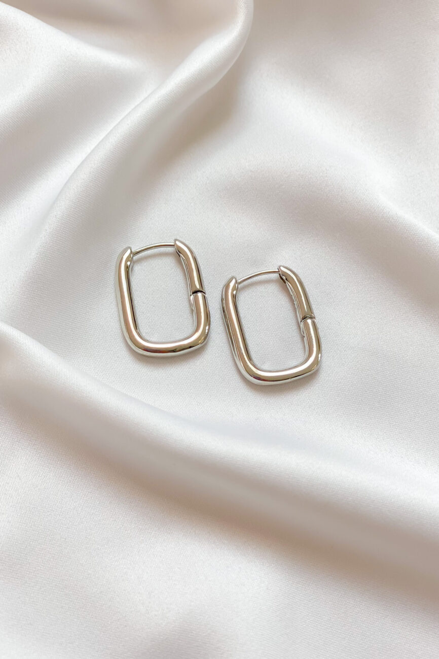 Cora silver hoops